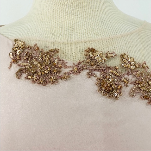 Marchesa Notte Embellished tulle-paneled silk-satin gown in pink blush NWT - Picture 8 of 12